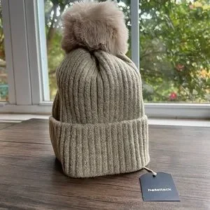 NWT Hat Attack Rib Lined Pom Hat! Hat Attack Rib Lined Pom Hat in Rust | REVOLVE main image 3